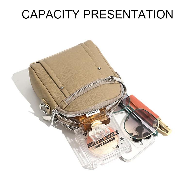 2025 nouvelles dames mode polyvalent Mini sac Mobile filles en cuir véritable porte-monnaie femmes d