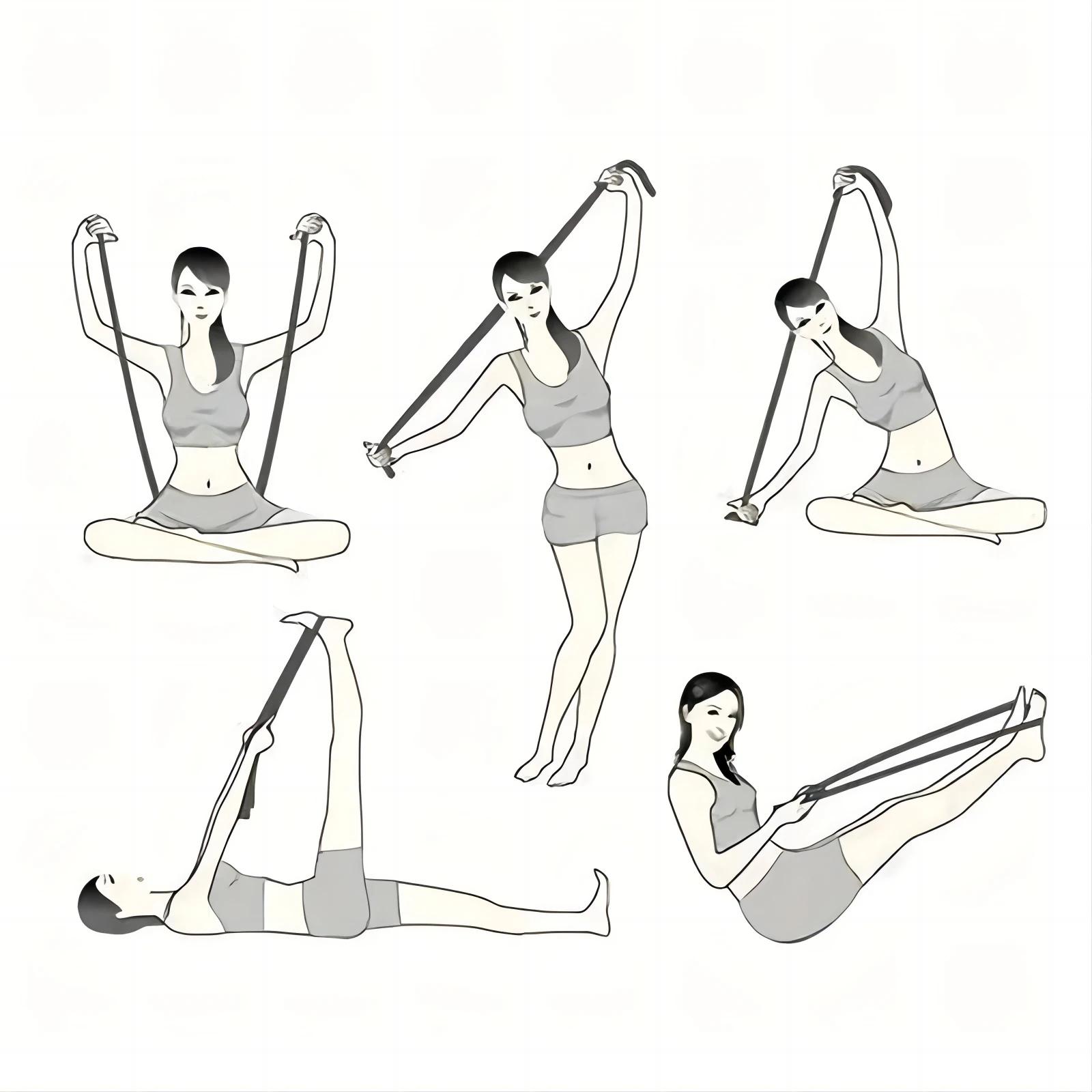 Bande d'étirement de Yoga, 8 segments, produits de Fitness numériques à haute élasticité, sangle Com