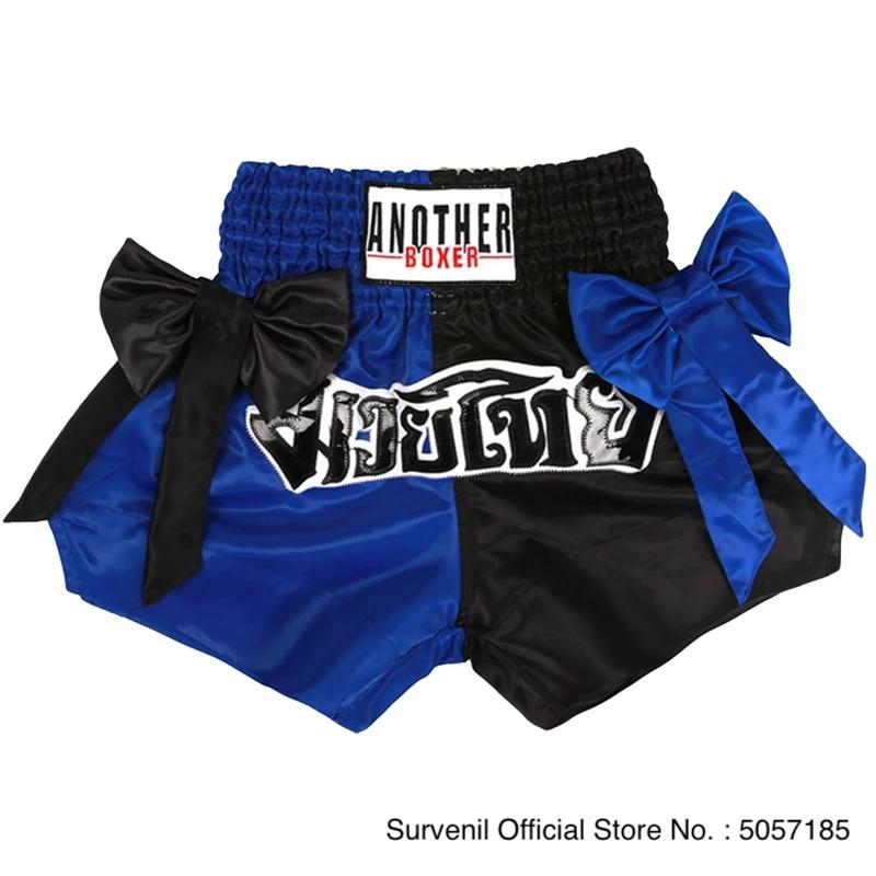 Muay Thai Shorts Bow ruban Cage combat Kickboxing pantalon hommes femmes enfants garçon fille broder