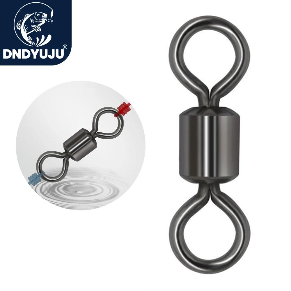 DNDYUJU 100 pièces émerillons de pêche émerillons roulants anneaux en acier inoxydable solide hameço