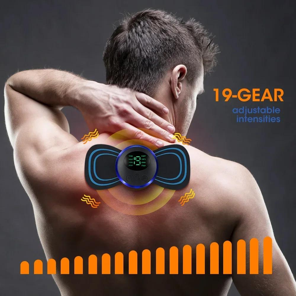 Masseur électrique de cou EMS, stimulateur de Massage musculaire, Instrument basse fréquence, patchs