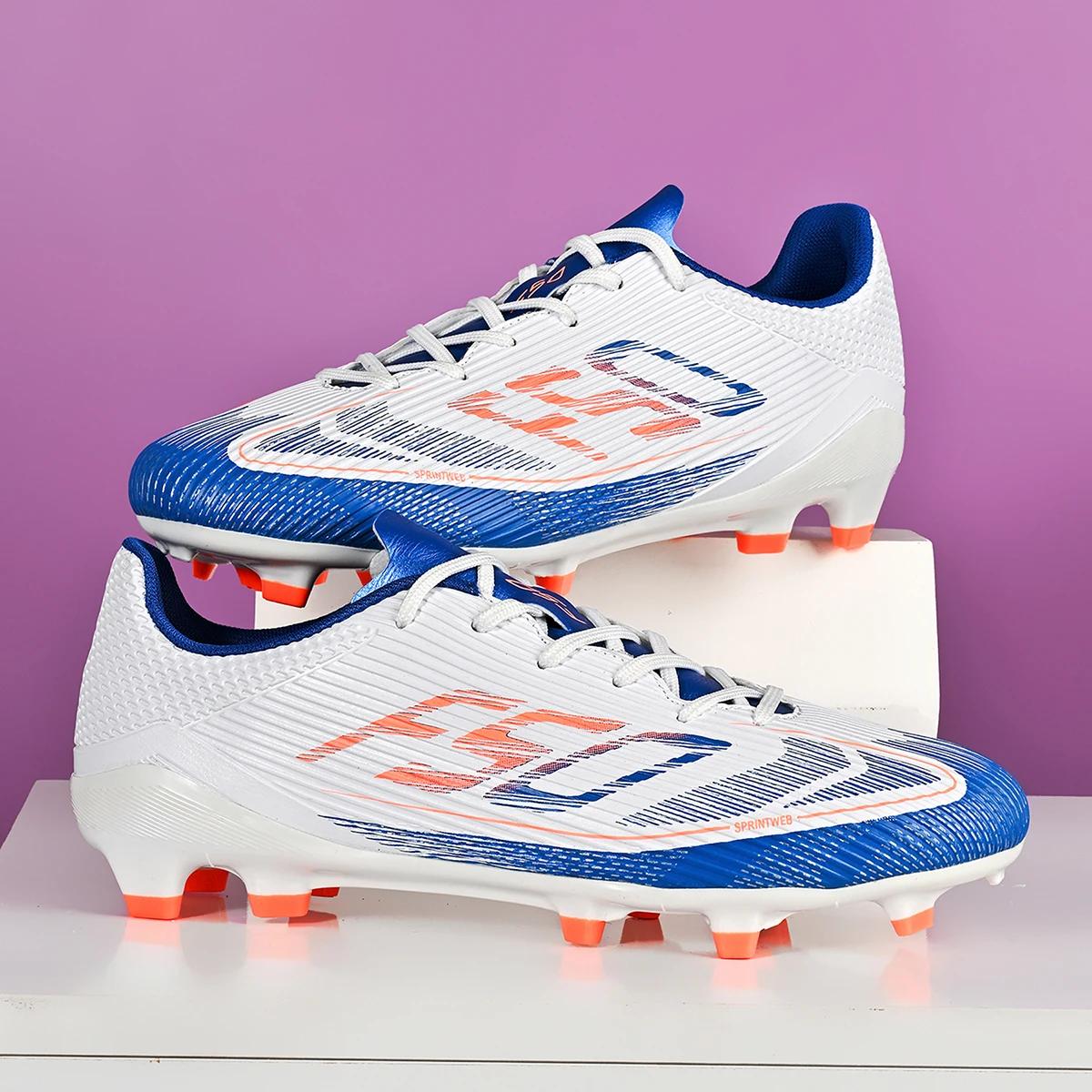 Chaussures de football professionnelles respirantes FG/AG à crampons longs, chaussures de sport univ