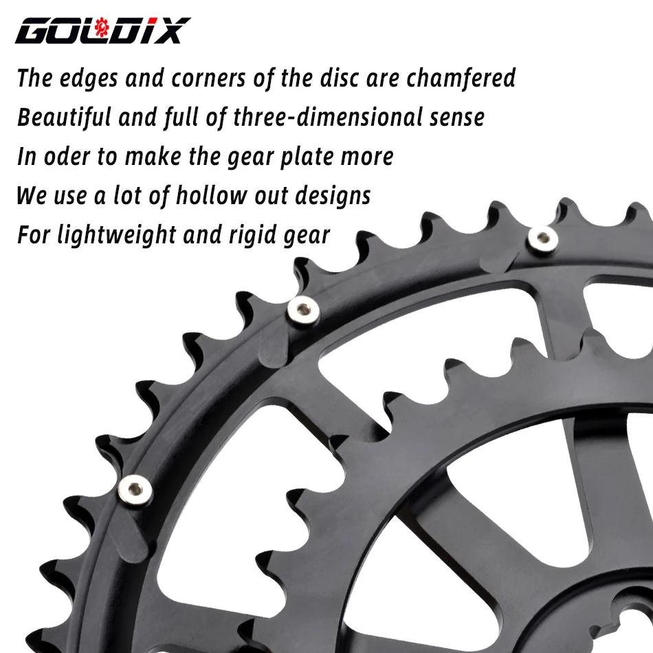 GOLDIX – Double plateau à 22/20 vitesses, 50-34T 52-36T 53-39T, roue à montage Direct pour manivelle