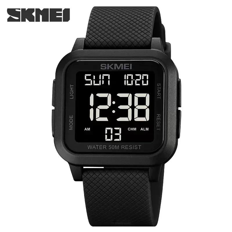 SKMEI1894 hommes alarme Chrono horloge 5Bar étanche montres militaires LED affichage choc montre num