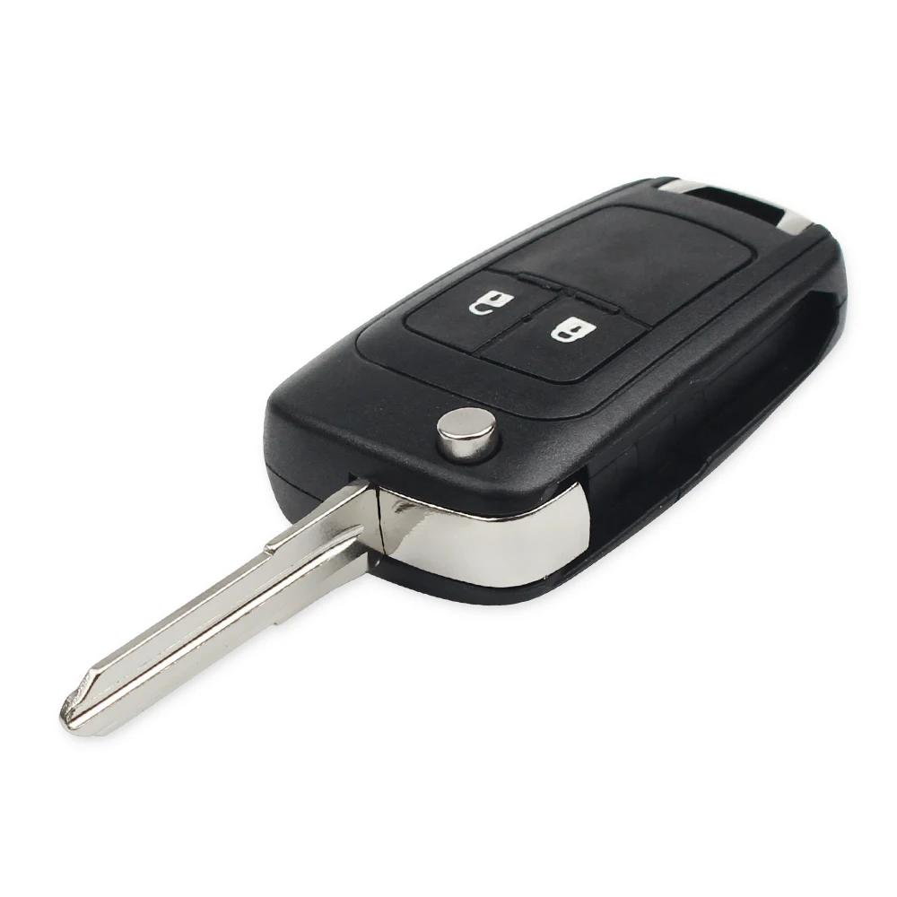 KEYYOU coque de clé à distance pour Chevrolet Cruze Aveo 2/3 boutons modifié rabat pliant étui vierg