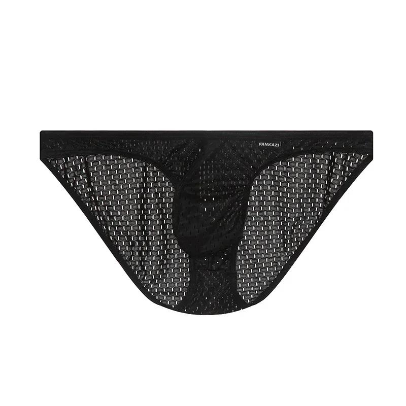 Sous-vêtements pour hommes Sexy hommes maille slips respirant doux mâle culottes Cuecas Calzoncillos