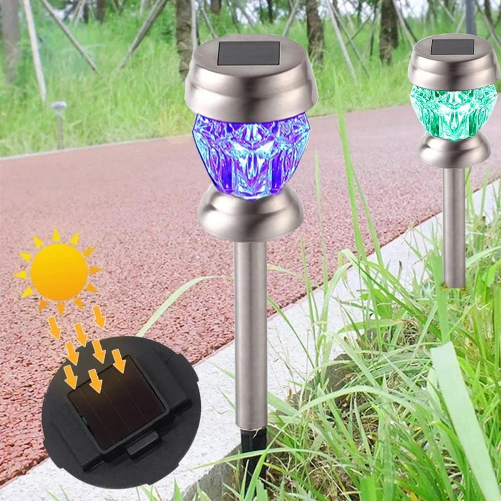 Lampe LED Solaire en Diamant à Poteau Droit, Imperméable, Luminaire Décoratif d'Extérieur, Idéal pou