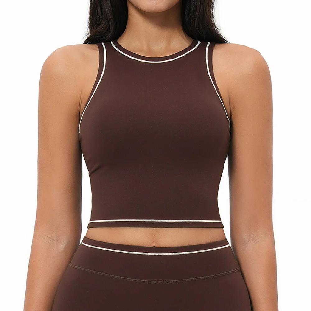 Soutien-gorge de yoga pour femmes, sous-vêtements de sport bicolores, gilet de fitness push-up, sout