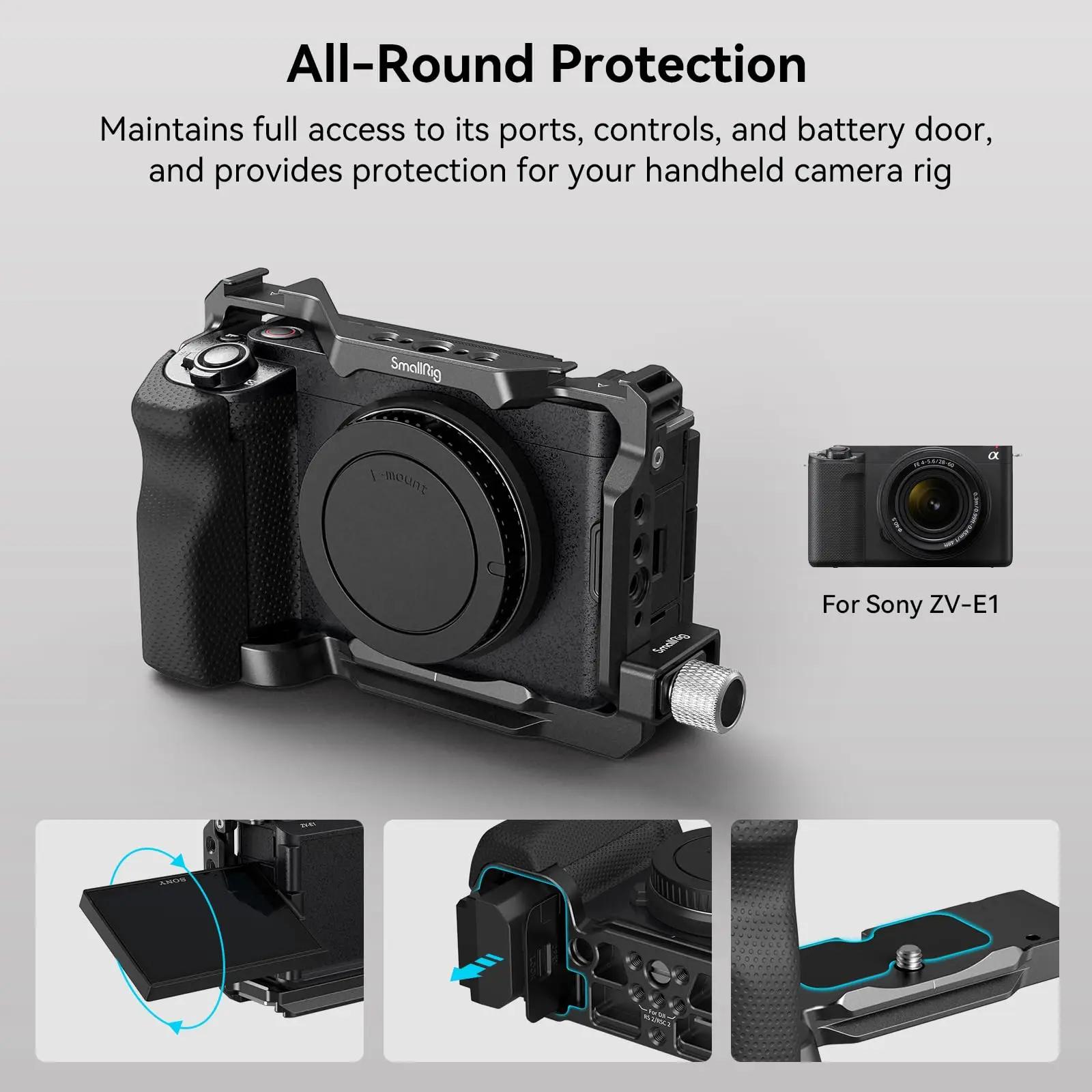 Kit de Cage SmallRig ZV-E1 avec poignée en Silicone et serre-câble pour étui pour Sony ZV-E1 avec pl