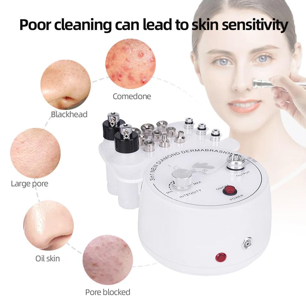Machine de beauté 3 en 1Diamond MicrodermDelhi, vaporisateur d'eau, extinction sous vide, anti-rides