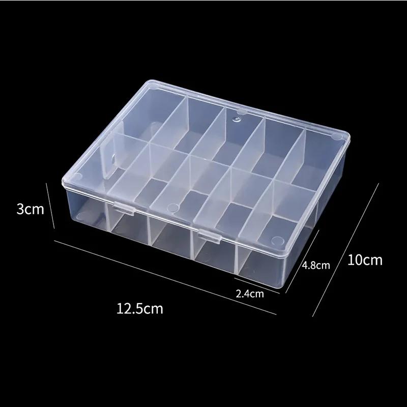Boîte de rangement transparente vide pour feuilles d'ongles, 10 grilles, en plastique, pour bijoux, 
