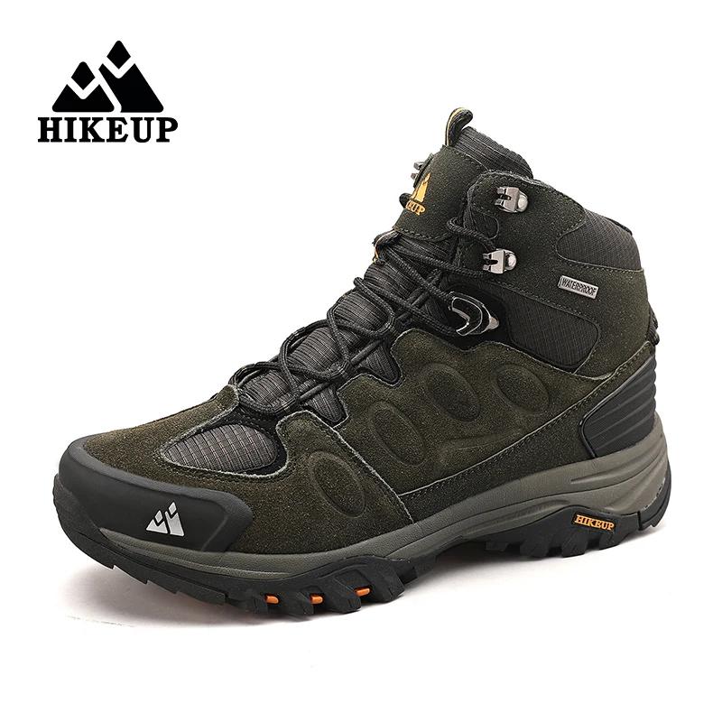 Bottes Randonnée Homme Daim Hiver - Chaussures Trekking Plein Air Chaudes Lacets