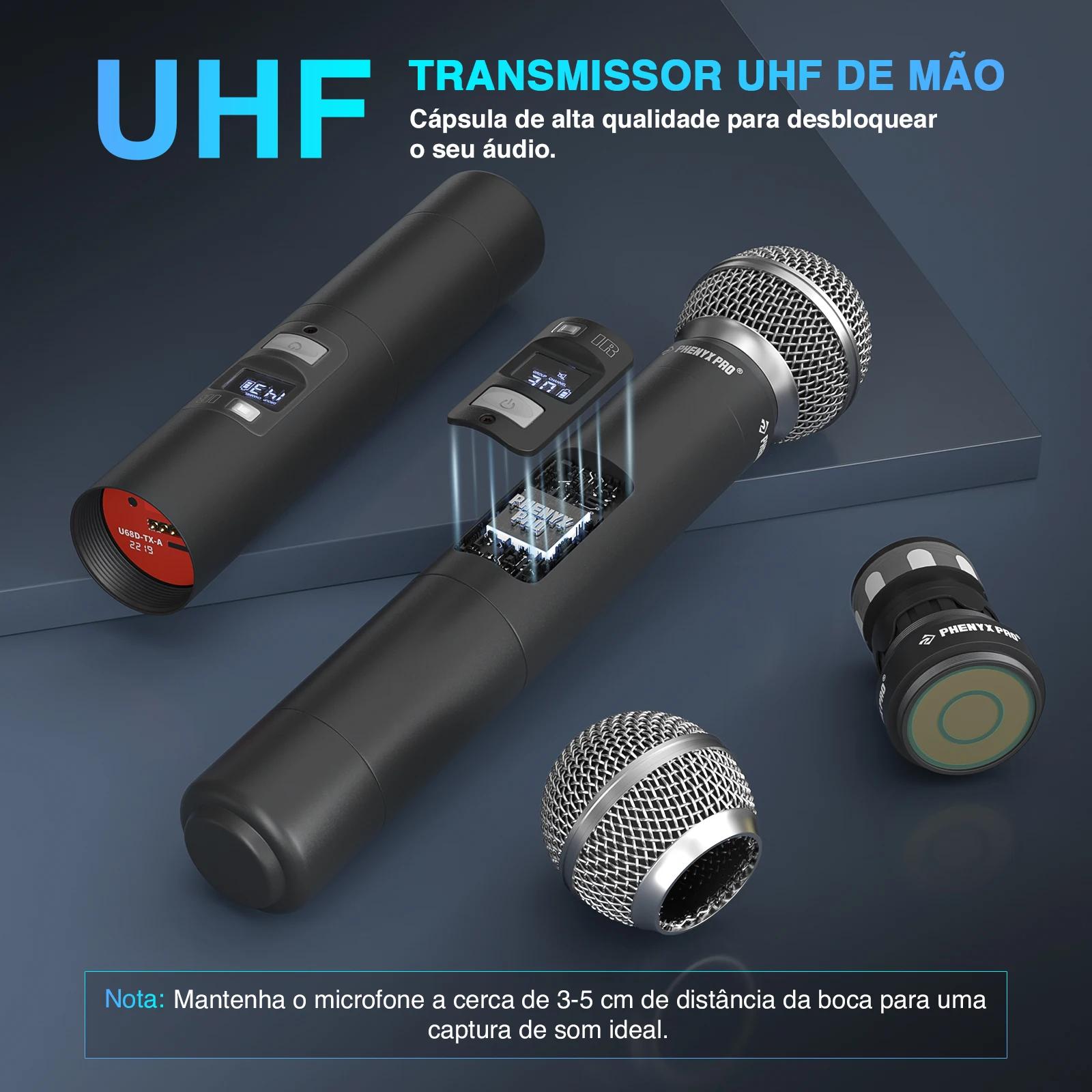 Phenyx-Système de microphone sans fil UHF pour touristes, professionnel, réglable, robuste, construc