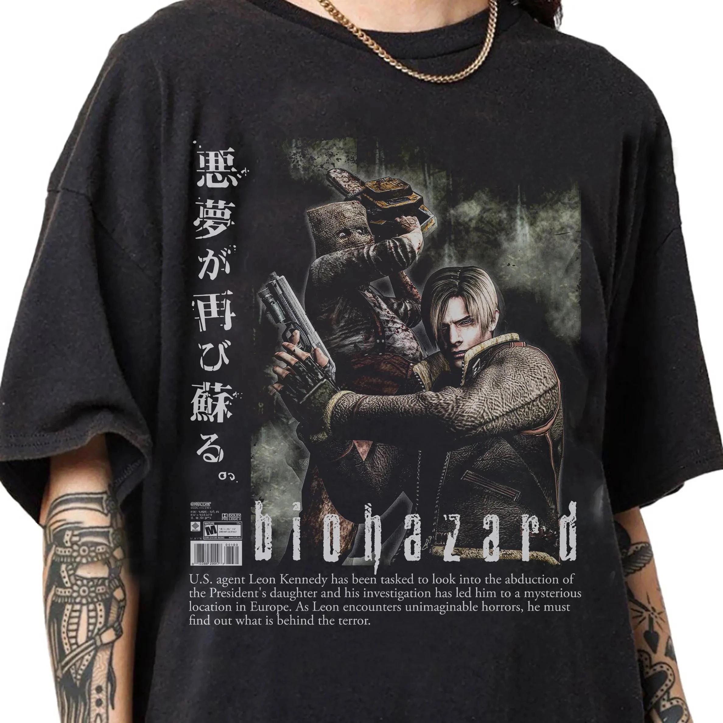 T-shirts Resident Evil de style pirate rétro des années 1990, T-shirts Leon Kennedy, T-shirts à thèm