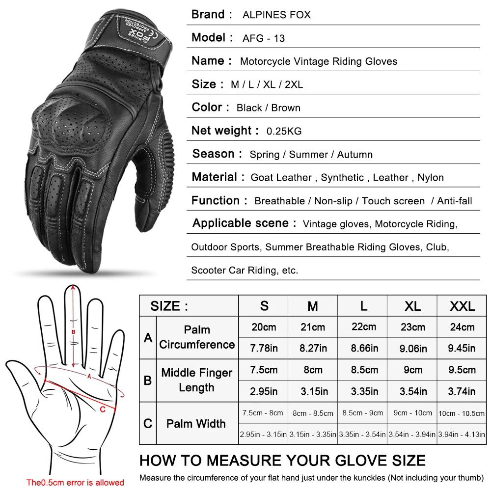 Gants de moto en cuir marron vintage pour hommes, certification CE, équitation Hurbike, écran tactil