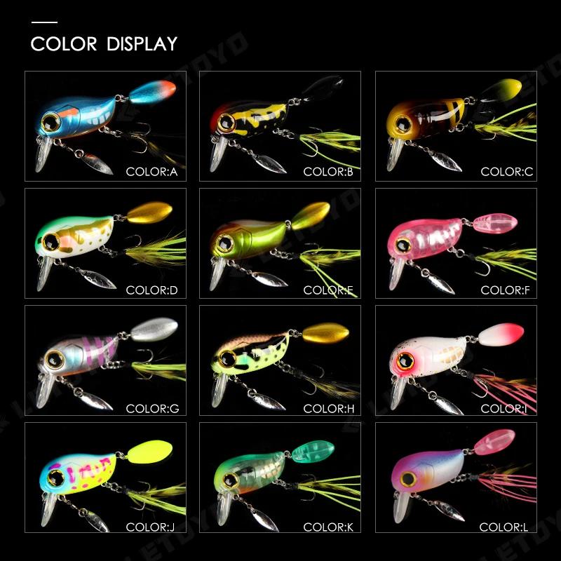 LETOYO 40mm 8g flottant manivelle Surface artificielle appât de pêche manivelle Wobbler peu profond 