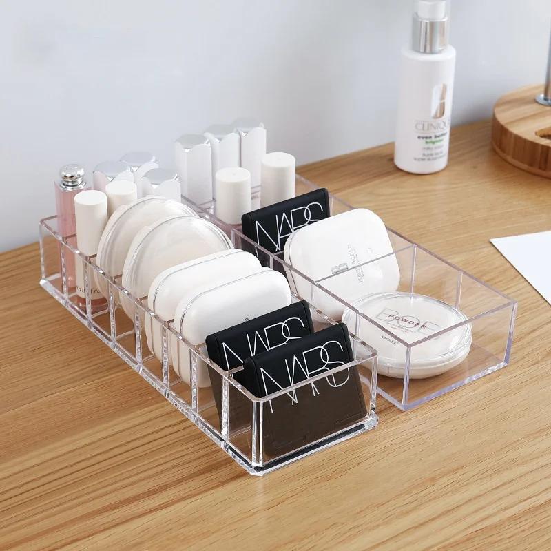 Boîte de rangement transparente en acrylique pour cosmétiques, porte-maquillage, organisateur de maq