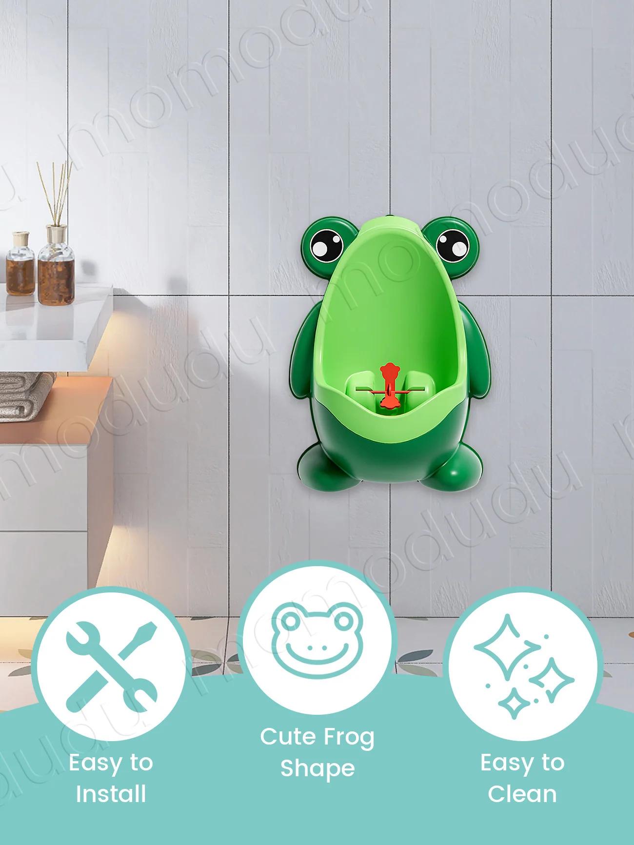 Urinoir d'entraînement de pot de grenouille mignon pour garçon avec cible de visée amusante, entraîn