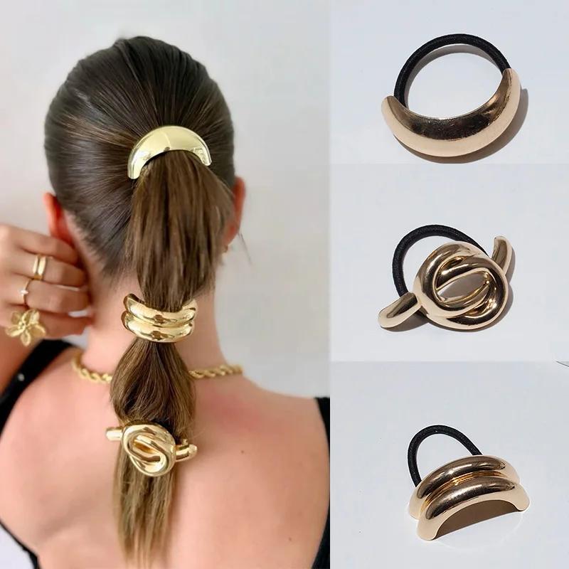 Épingles à cheveux françaises pour femmes, 1 pièce, en alliage doré en forme de U, poignée magique,
