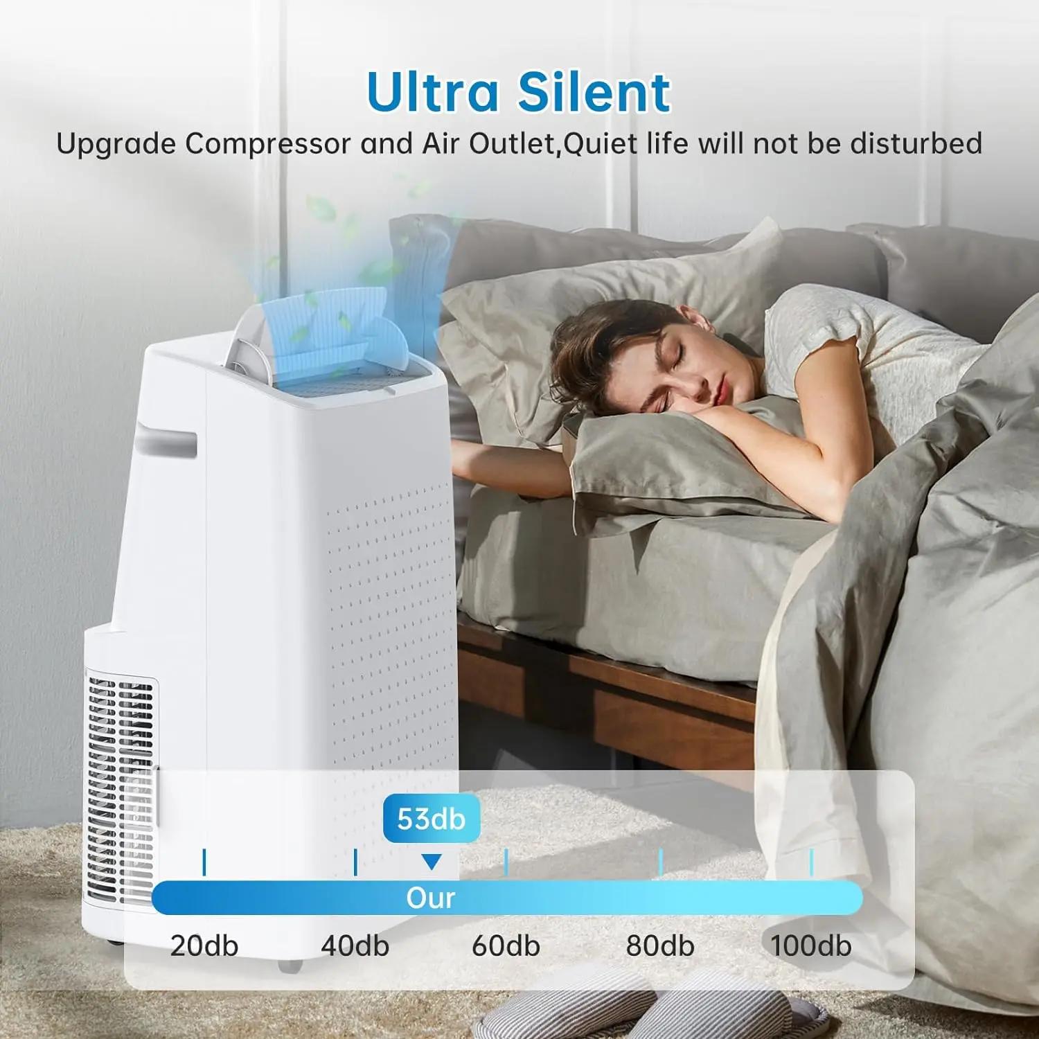 Climatiseur portable 14,000 BaryPortable avec télécommande, blanc pour les pièces jusqu'à 430 Sq. Fé