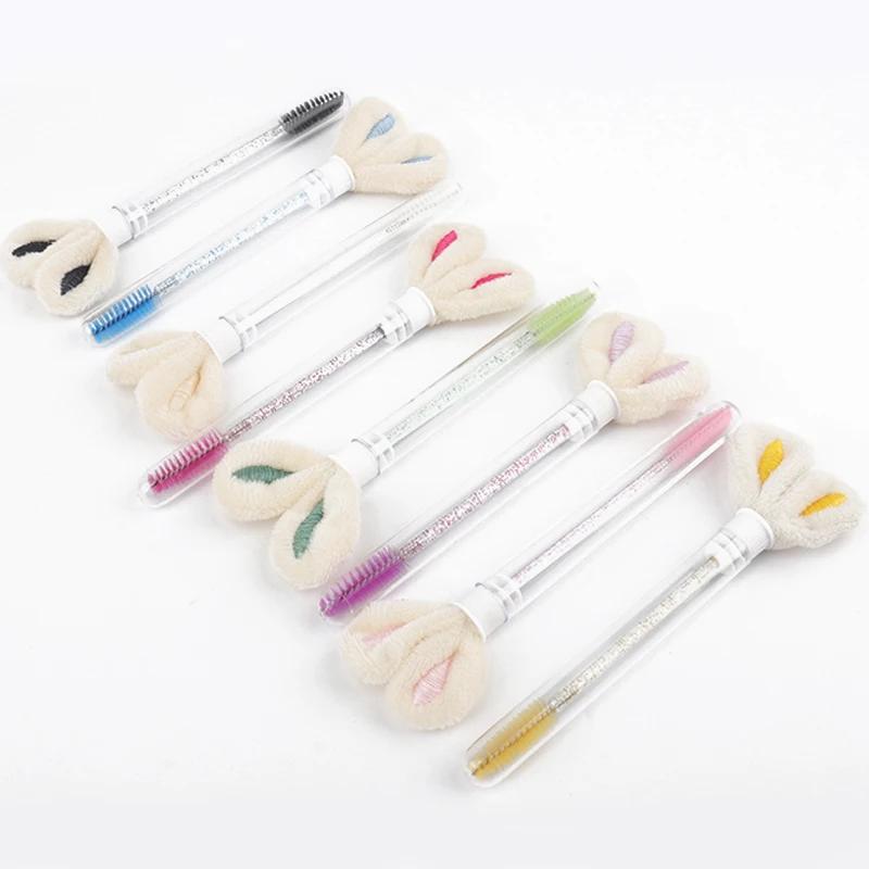 10 pièces Tube brosse à cils Extension de cils pinceaux de maquillage peigne à sourcils oreilles de 