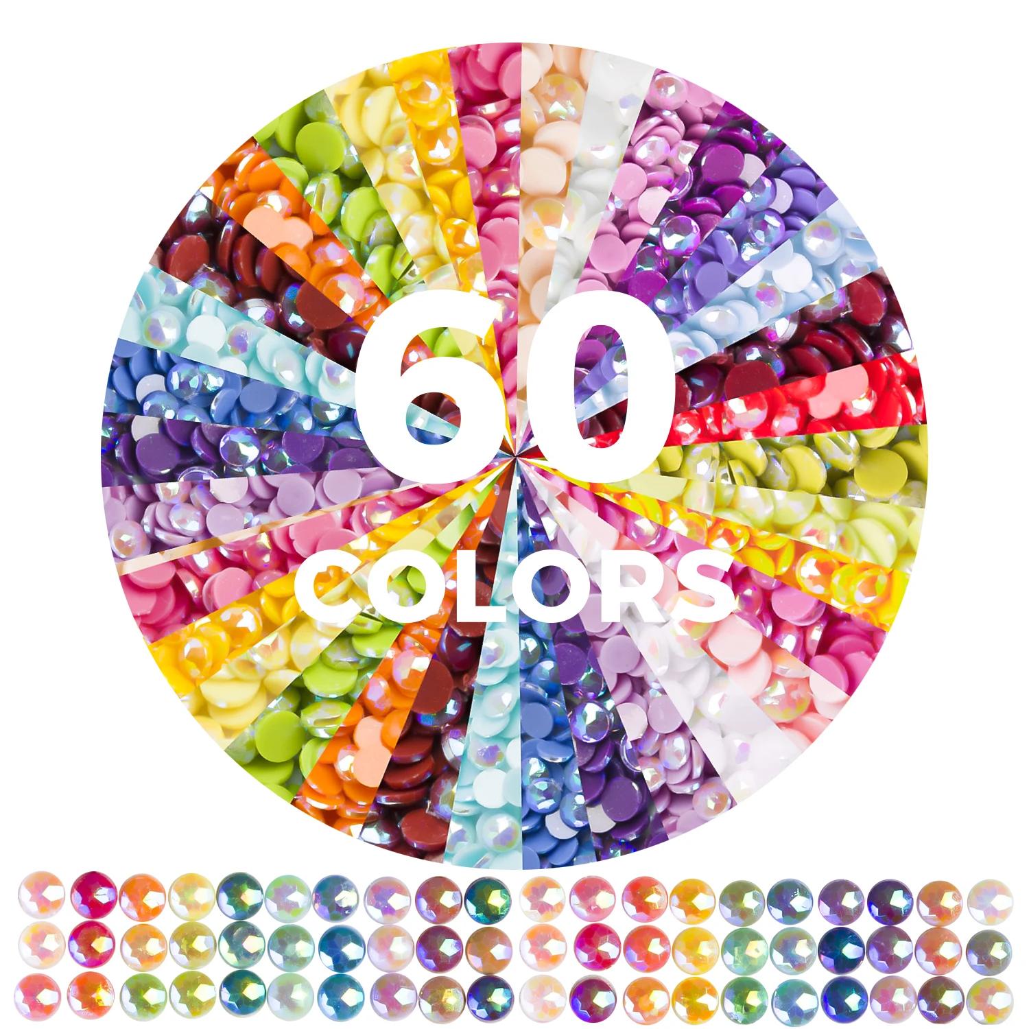 Perles de diamant de 60 couleurs pour accessoires de peinture de diamant 5D, forets de peinture de d