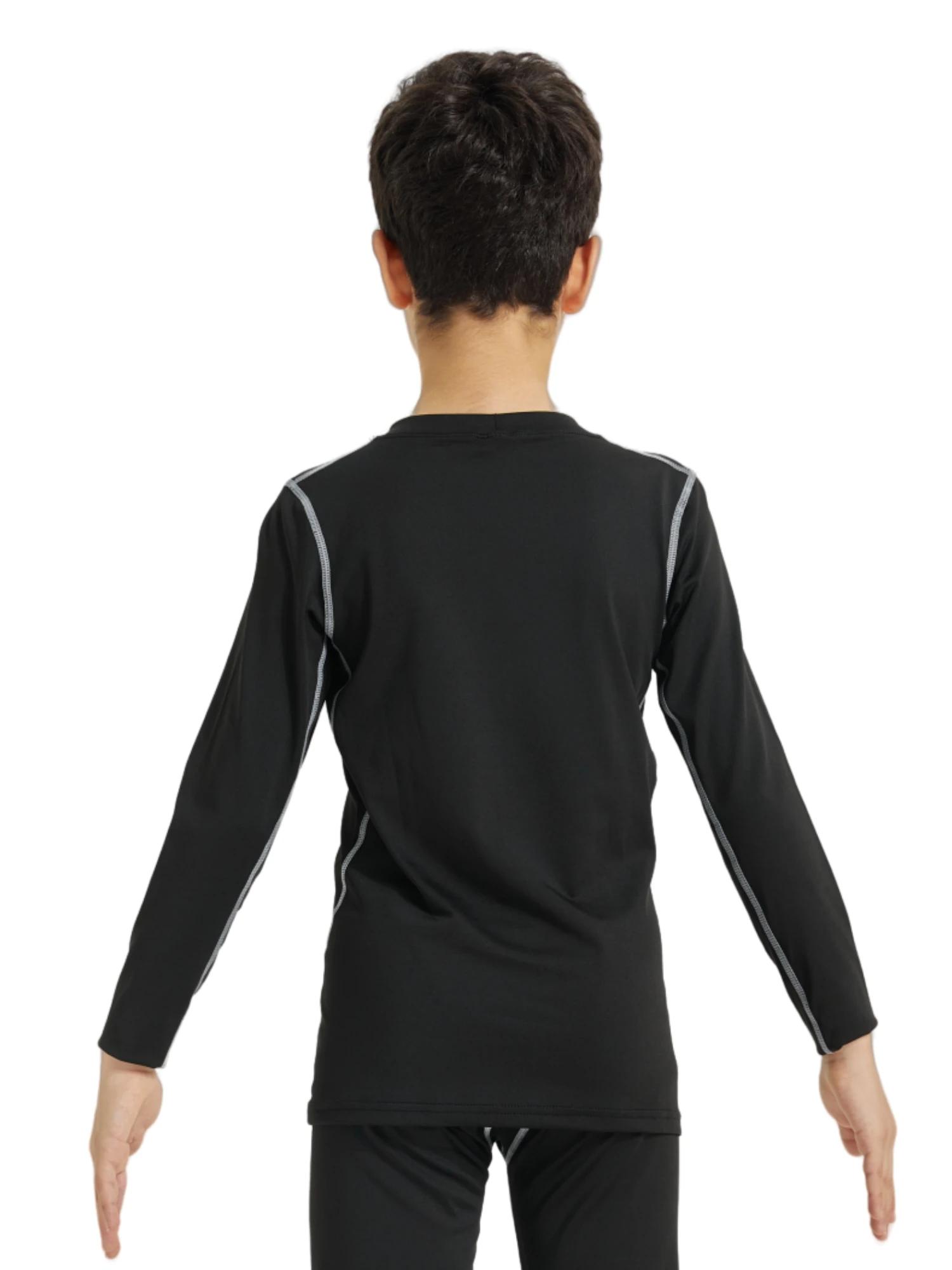 Chemises de Compression pour jeunes garçons, athlétiques, séchage rapide, manches longues, sous-vête