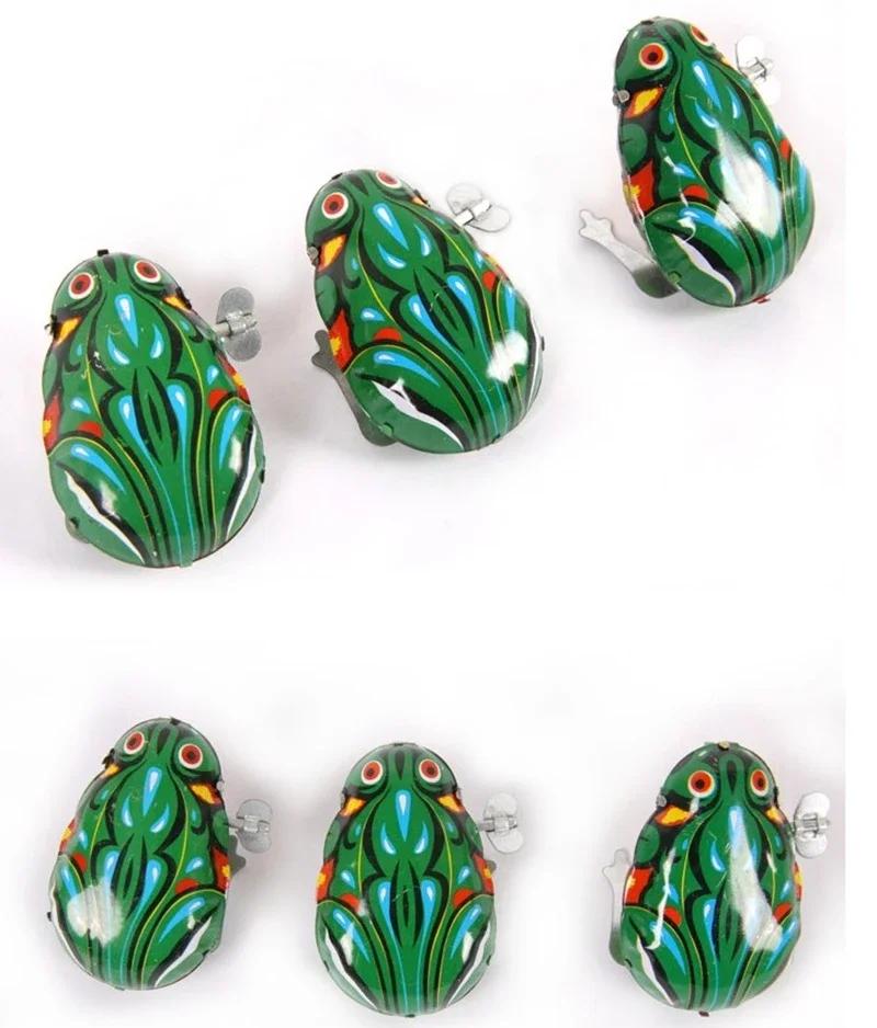 Jouet classique à remonter en étain, grenouille sauteuse, jouet vintage pour enfants, jouet éducatif