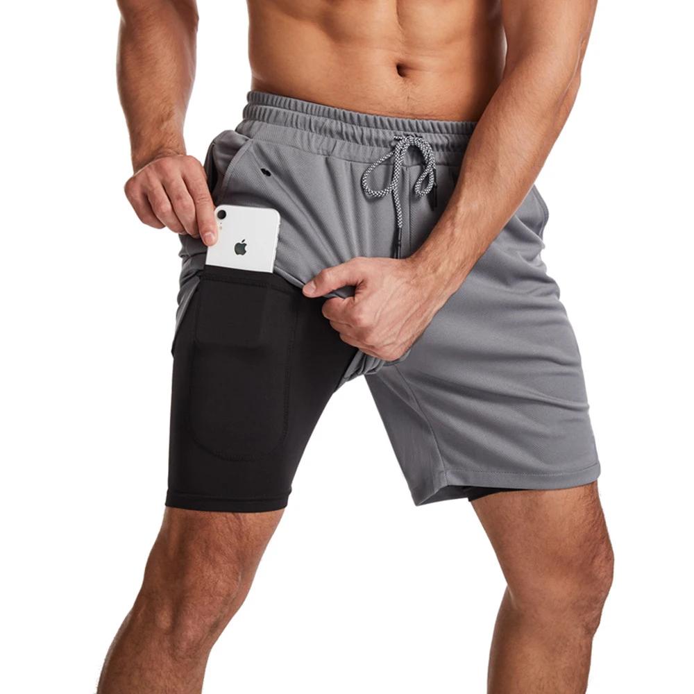 GITF – short de Fitness 2 en 1 pour hommes, 7 pouces, séchage rapide, entraînement, course lente, Fi