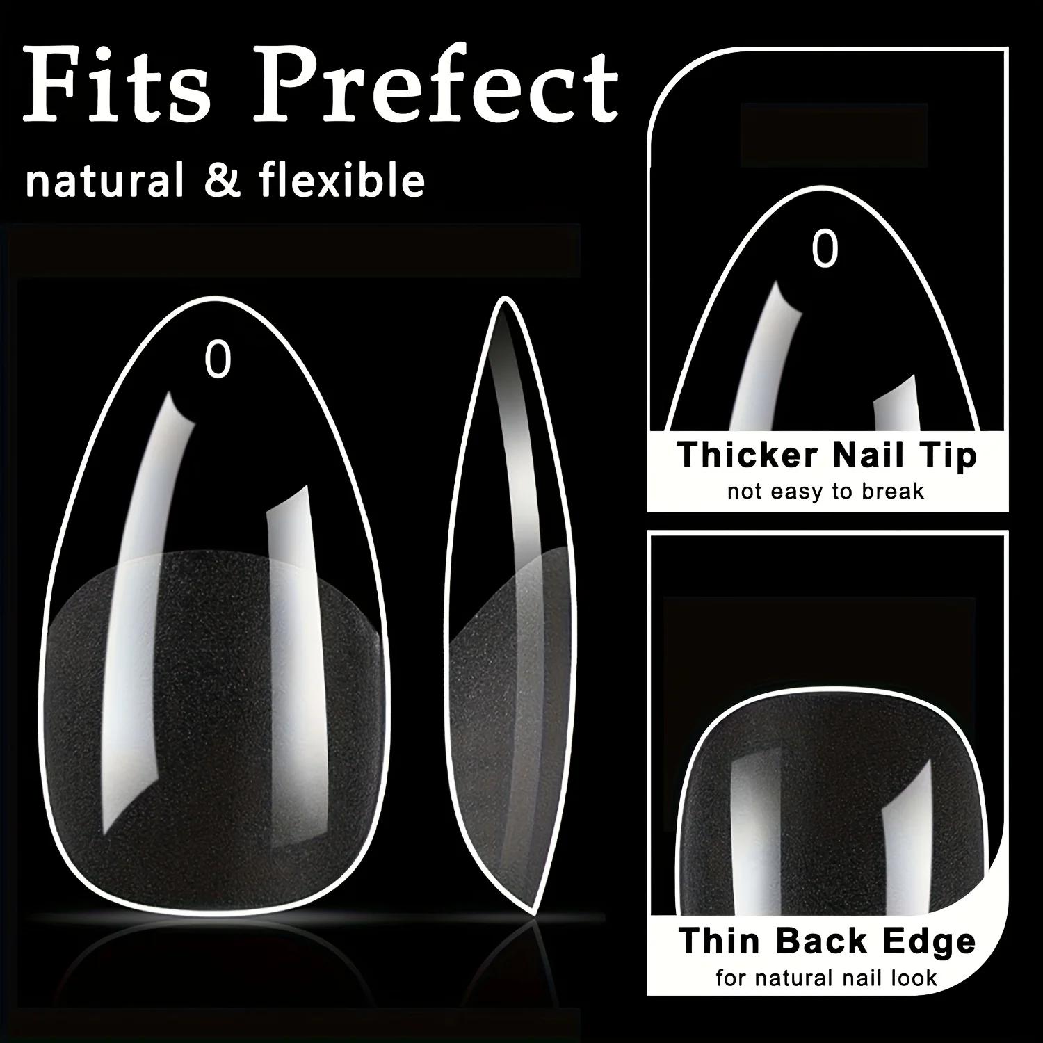 120 pièces pointes d'ongles courtes en amande pointes d'ongles claires faux ongles en acrylique pré-