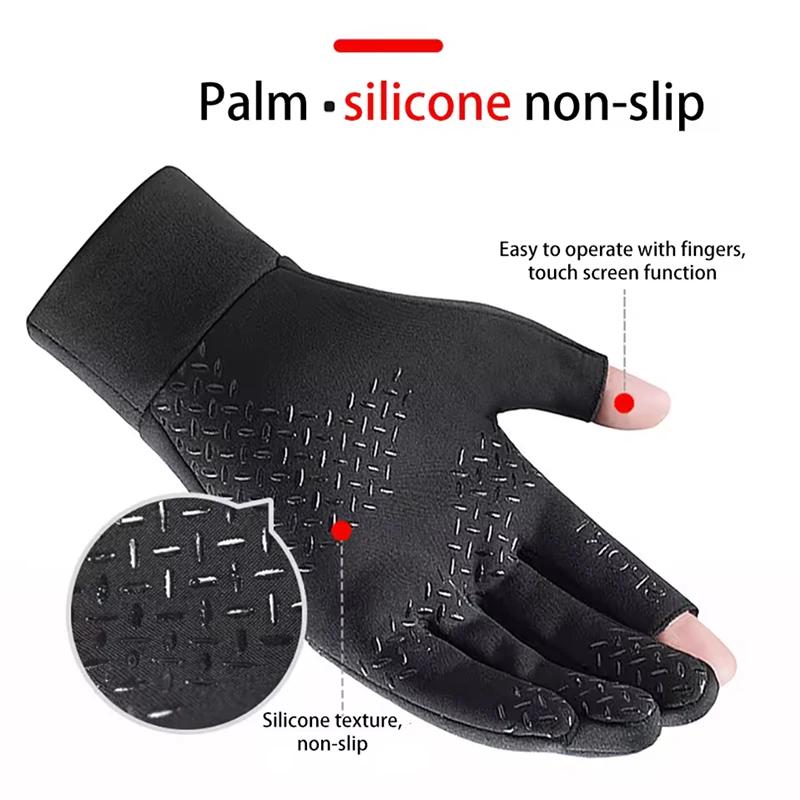 Gants de pêche d'hiver pour hommes et femmes, chauds et antidérapants pour le cyclisme, pour la pêch