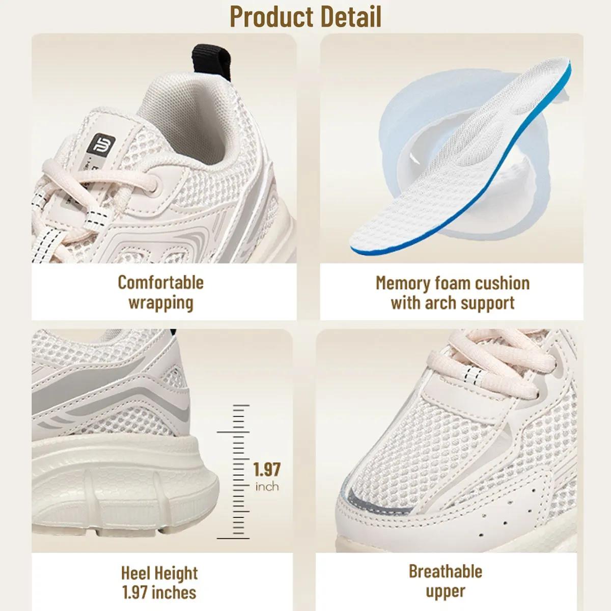 Chaussures sport femme Baasploa running léger - Baskets jogging décontracté anti-dérapant maille