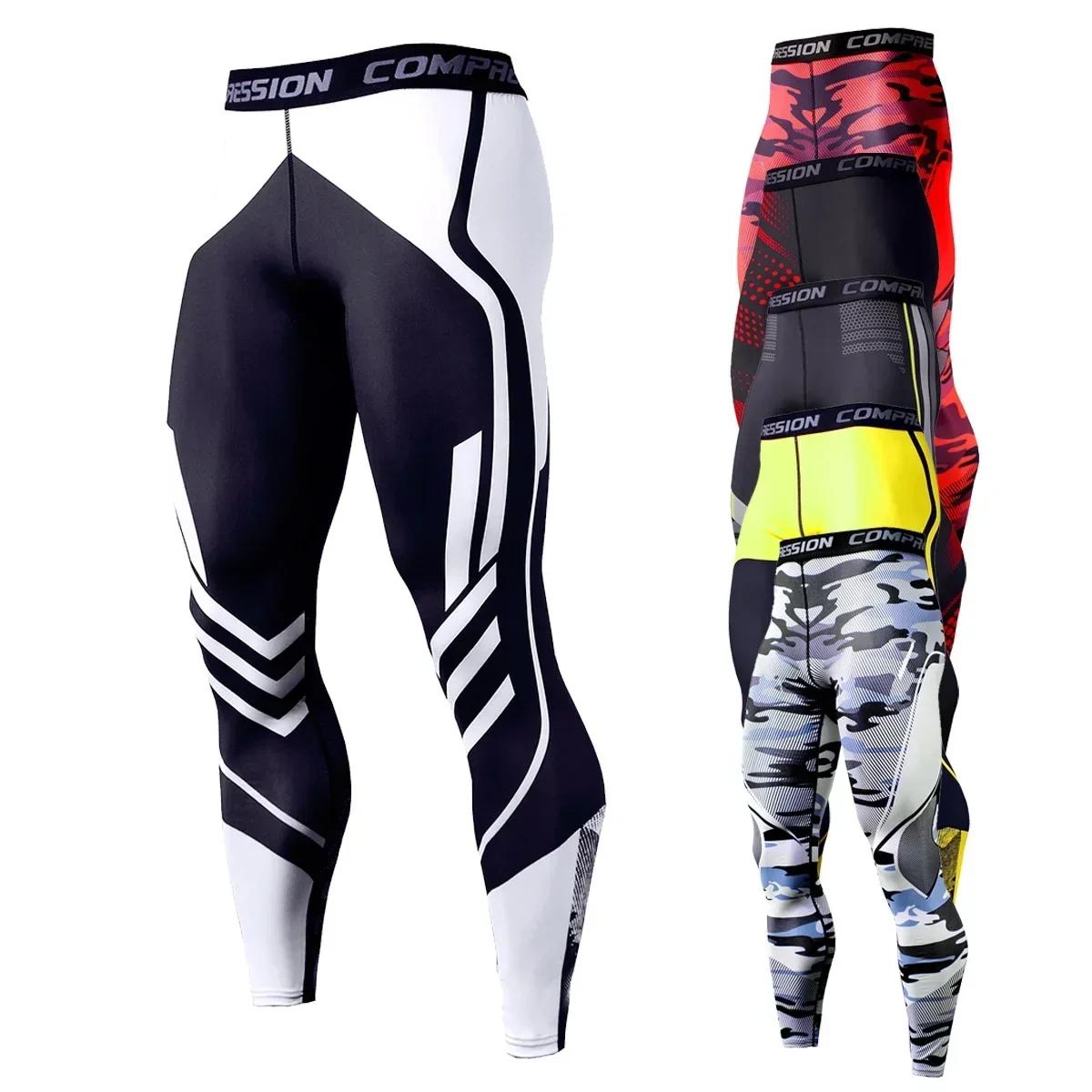 Leggings de Compression collants pour hommes course Sport homme vêtements de Sport entraînement cycl
