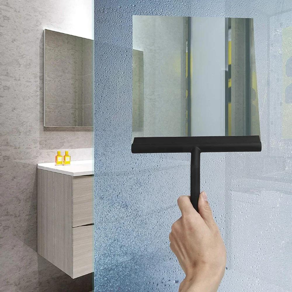 Raclette de douche pour porte en verre, grattoir mural de douche, nettoyeur avec support en Silicone