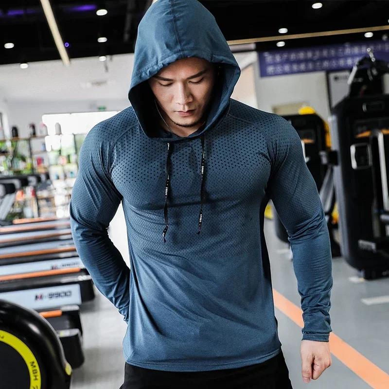 Survêtement homme fitness à capuche pour entraînement extérieur et musculation - Confort gym
