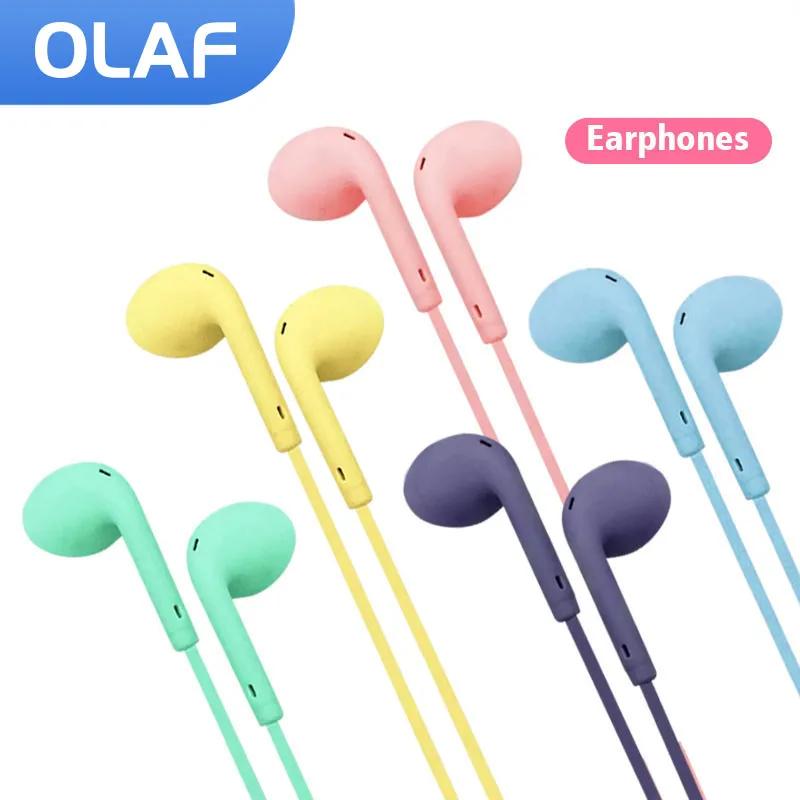 Olaf écouteurs filaires casque 3.5mm oreille téléphone dans l'oreille écouteurs fil contrôle basse c