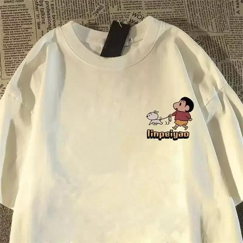 Crayo.n Littl.e nouveau T-shirt en coton imprimé Anime japonais Style mignon T-shirt à manches court