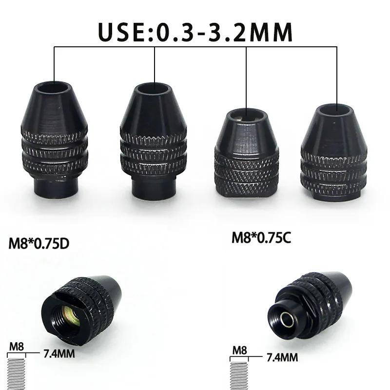 Mini perceuse à pince en laiton pour moteur électrique, adaptateur de mandrin, adaptateur de foret s