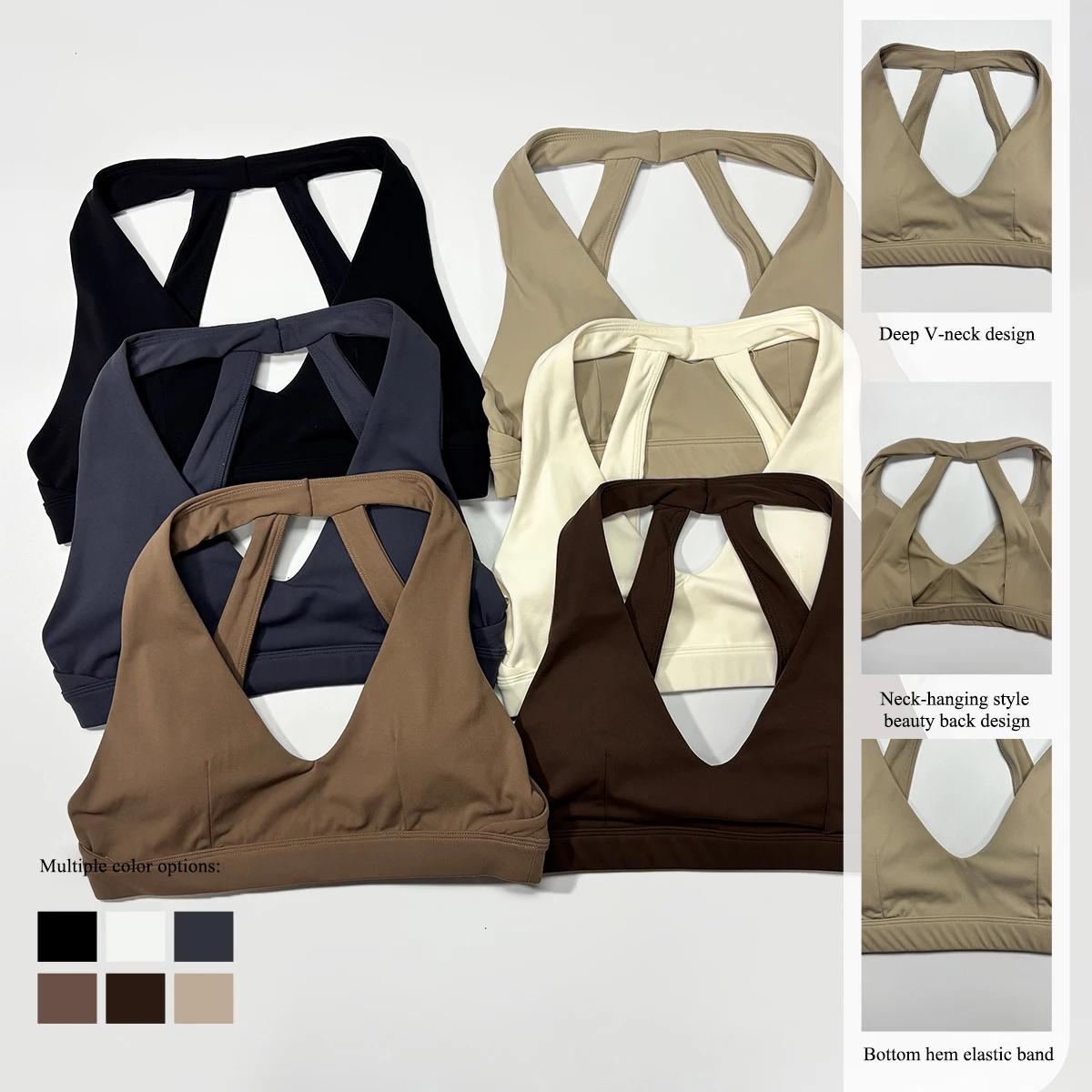 Nouveau soutien-gorge de sport dos nu pour femme, antichoc, pour la gym et la course, avec dos éléga