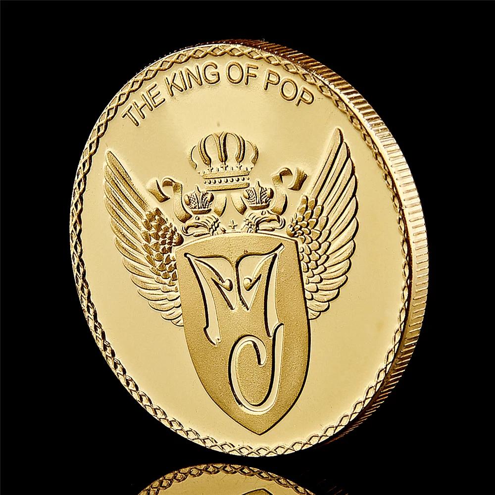 Michael Jackson le roi du Pop pièce commémorative plaquée or cadeau d'anniversaire pièces de collect