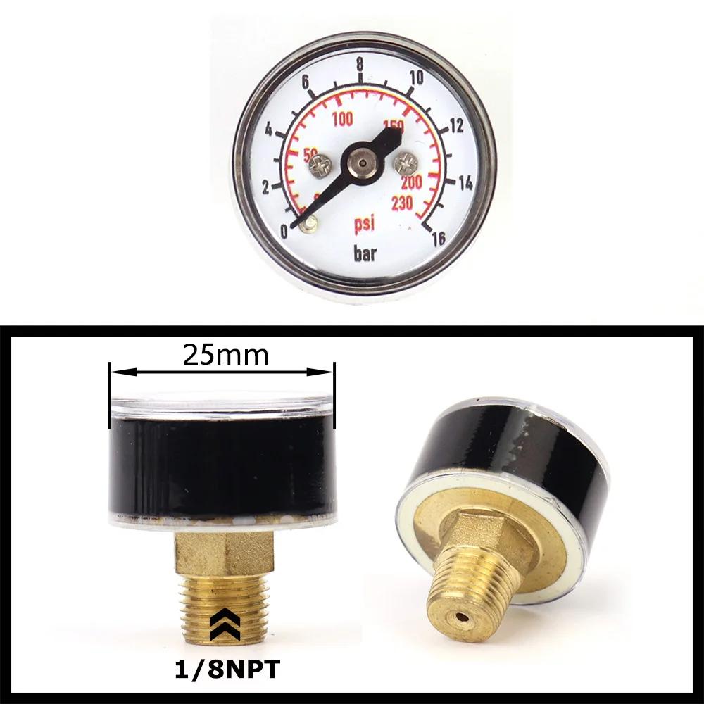 Manomètre de manomètre de mini manomètre d'air |   Filetage 1/8BSP(G1/8) 1/8NPT M10 M8 |   30PSI 300