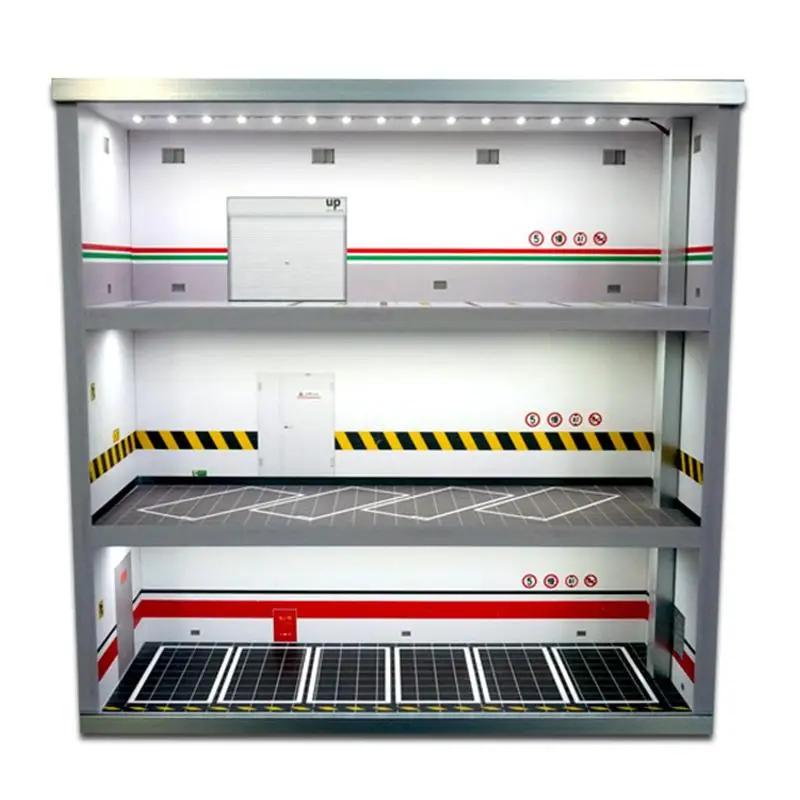 Vitrine de voiture modèle moulé sous pression avec lumière LED, vitrine de garage, vitrine de parkin