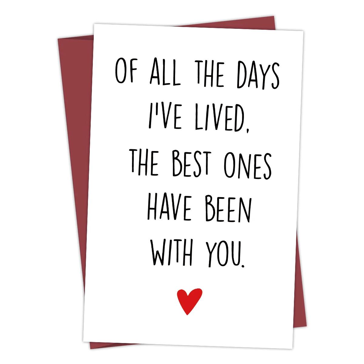 Carte d'anniversaire romantique pour lui et elle, carte de vœux d'amour d'anniversaire, de tous les 