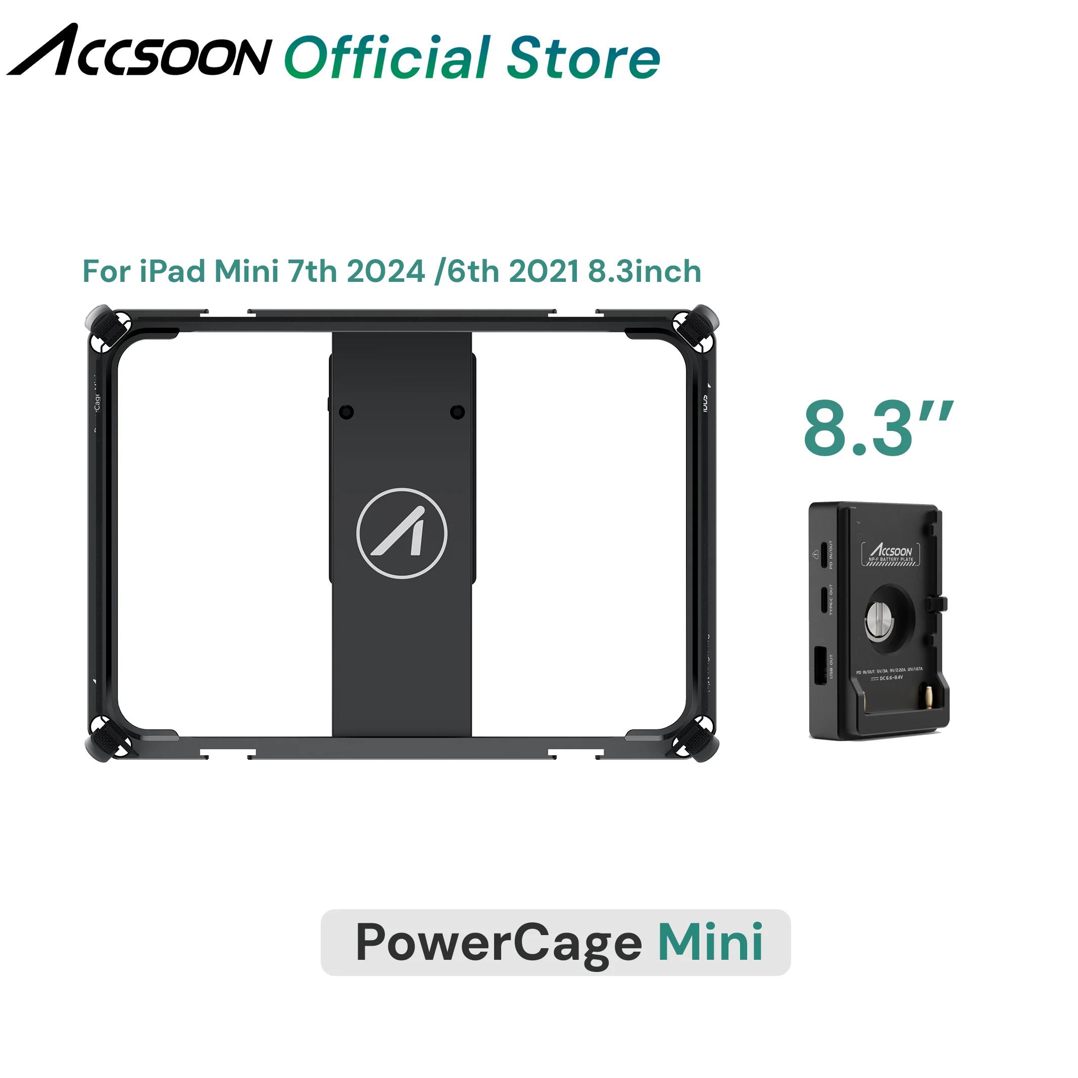 Accsoon PowerCage Mini pour Ipad Mini 6/7 A17pro Cage avec charge de batterie NP-F CEPC-05 1/4 "Goua