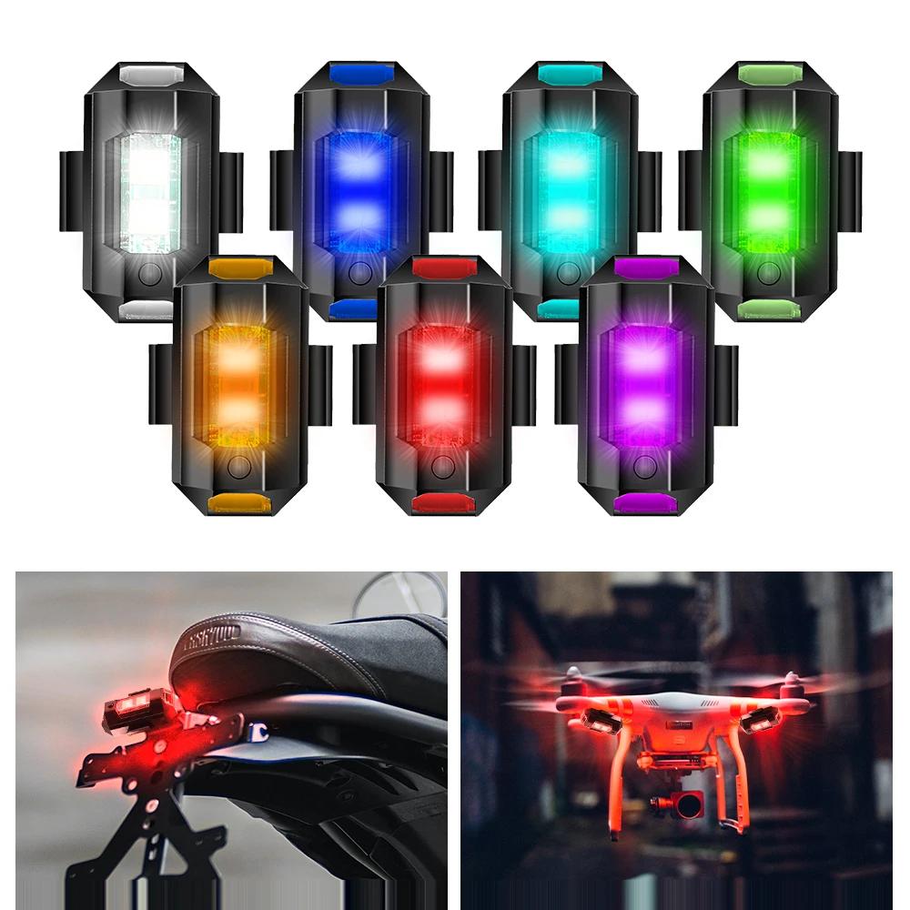 Lumières stroboscopiques universelles à LED pour moto, anti-collision, lumière iodée avec chargement