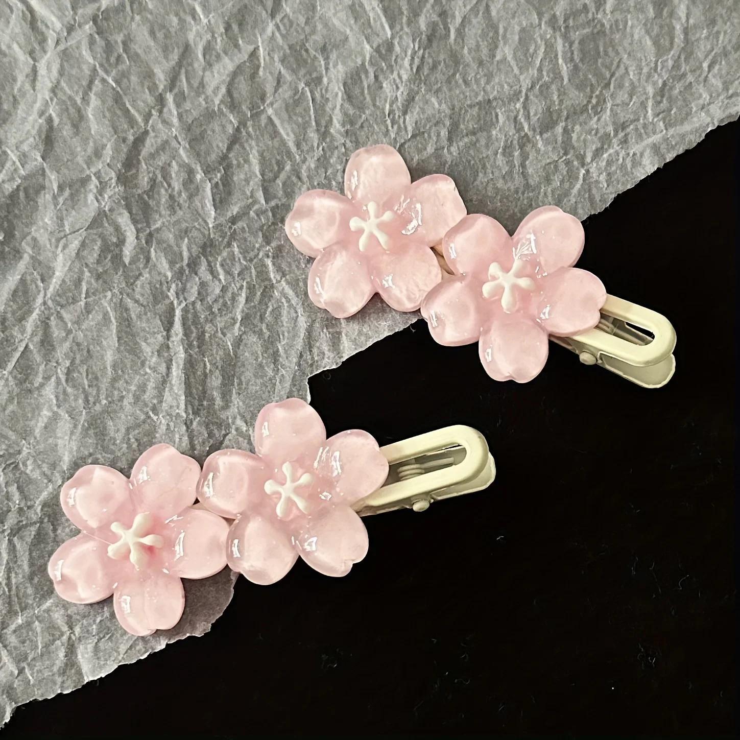 Pince à Cheveux Colorée à Cinq Pétales pour Femme, Accessoires à Motif Floral, Résines, 1 ou 2 Pièce