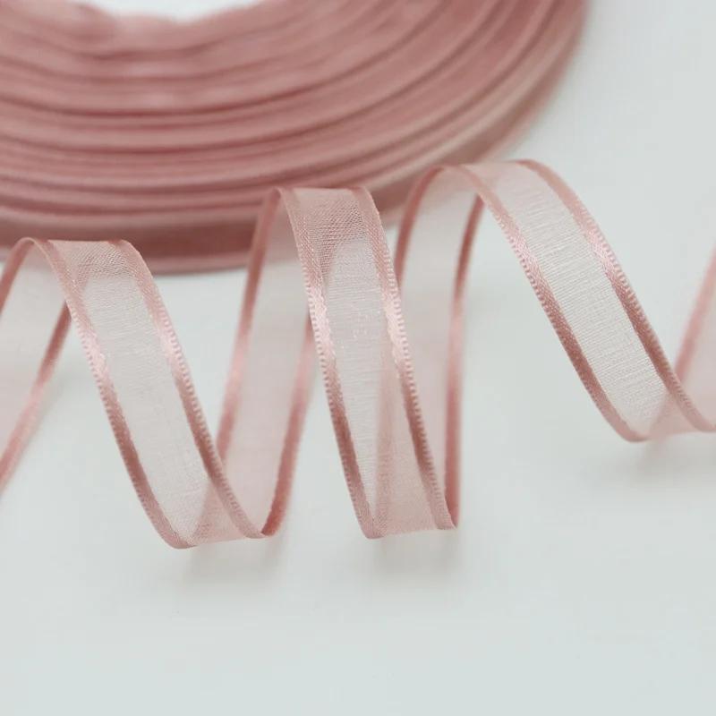 (50 mètres/rouleau) rubans en Organza large de 10mm de largeur, vente en gros, emballage cadeau, déc