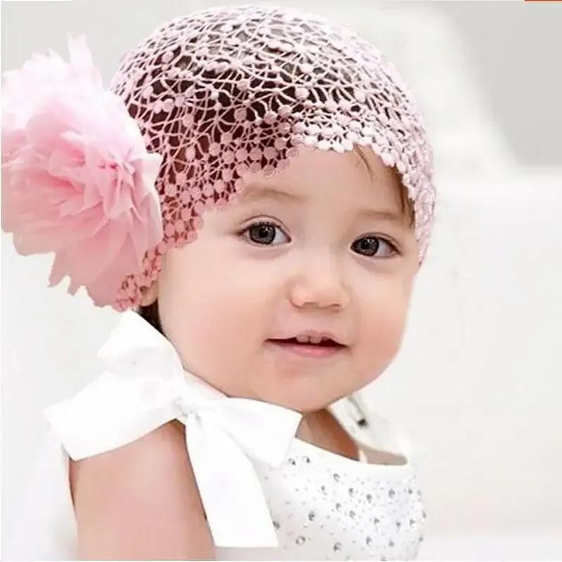 Joli bébé bandeau Turban fleur nouveau-né fille bandeaux élastique enfants enfant en bas âge bandeau