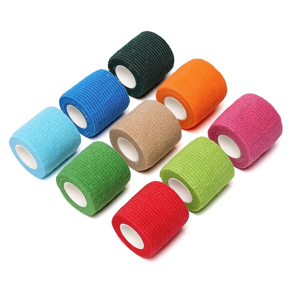Genouillères élastiques auto-adhésives pour le sport, 4.8 m, 18 couleurs, doigts, chevilles, paumes 