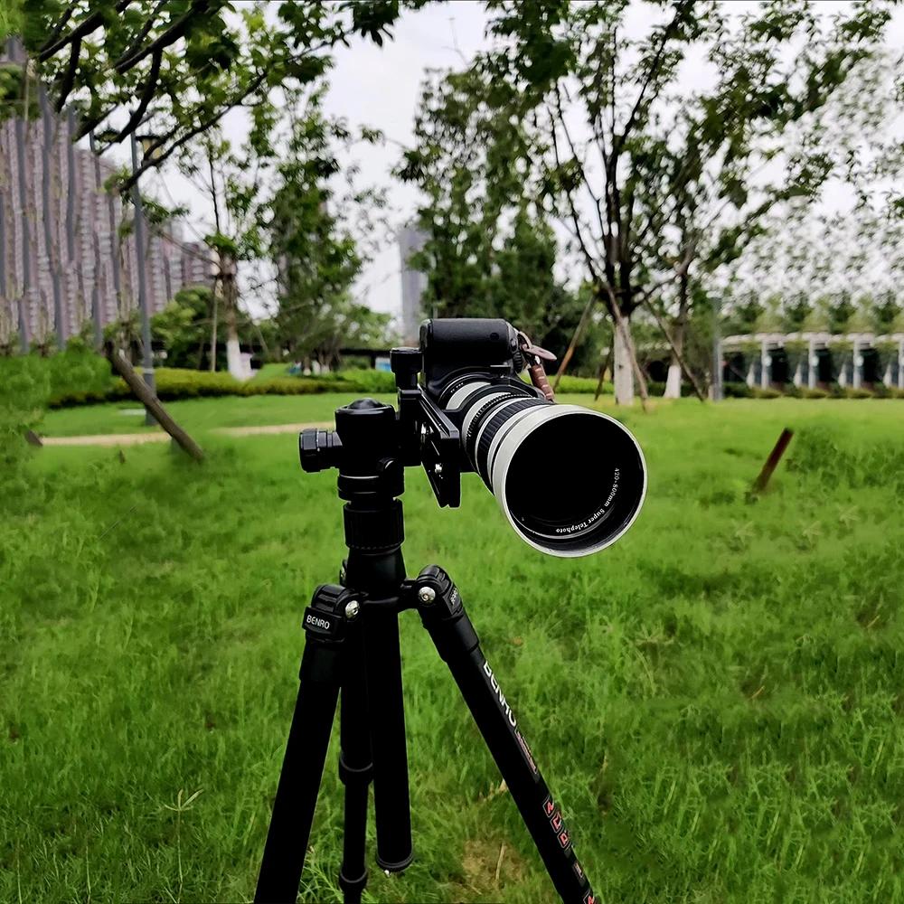 Lightdow 420-800mm F8.3-F16 Super téléobjectif à Zoom manuel avec anneau de montage en T pour object